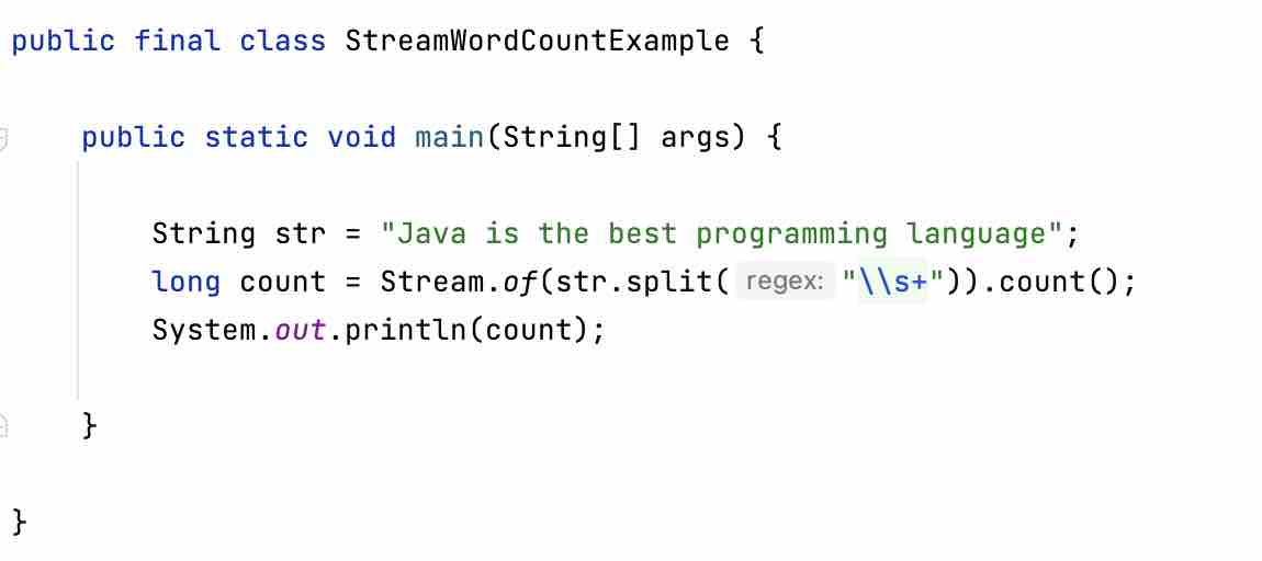 Java Stream Word Count Code Example